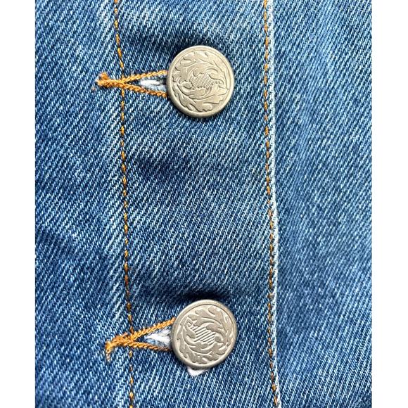 Vintage Star Cody XS Blue Jean Slit Midi Skirt Button Front Western - Picture 4 of 8